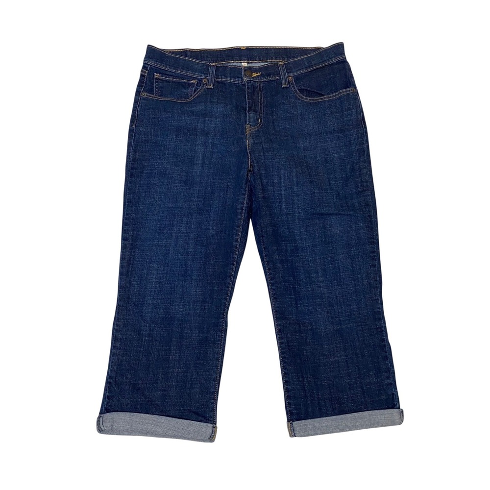 Levis Womens 31 Capri Jeans Dark Wash Stretch Cuffed Hem 17860 0009
